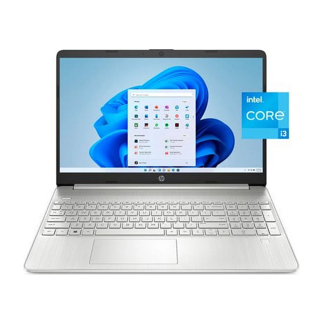 HP 15.6 FHD Laptop, Intel Core i3-1215U, 8GB RAM, 256GB SSD, Natural Silver, Windows 11 Home in S mode, HP 15.6" FHD Laptop with Intel Core i3-1215U - Image 1